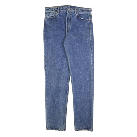 LEVI'S 501 Mens Jeans Blue Regular Straight Denim Medium W36 L34 Classic Button