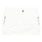 ARIZONA JEAN COMPANY Womens White Mini Cotton Blend Straight Skirt M Casual