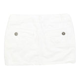 ARIZONA JEAN COMPANY Womens White Mini Cotton Blend Straight Skirt M Casual