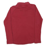 LEVI'S Womens Red Long Sleeve Shirt Button Neck L Cotton Blend Classic Top