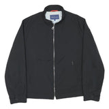 FALCONABLE Mens Black Jacket L Polyester Blend Plain Zip Casual Lightweight