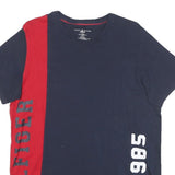 TOMMY HILFIGER Mens Navy & Red Graphic T-Shirt M Short Sleeve Crew Neck Logo