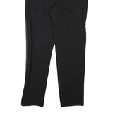 CALVIN KLEIN Womens Black Rayon Slim Trousers W32 L28 Faux Leather Side Stripe