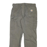 CARHARTT Mens Cotton Blend Grey Relaxed Straight Trousers W34 L32 Workwear