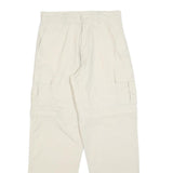 GREENVILLAGE Mens Regular Fit Beige Cargo Trousers W28 L30 Cotton Blend Zip