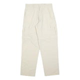 GREENVILLAGE Mens Regular Fit Beige Cargo Trousers W28 L30 Cotton Blend Zip