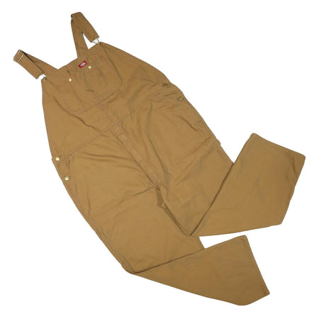DICKIES Mens Brown Cotton Blend Dungarees Regular Fit 3XL W50 L30 Durable