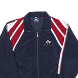 RISS-SPORT Boys Navy & Burgundy Zip Jacket 16Y Cotton Blend Retro Sportswear