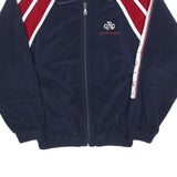 RISS-SPORT Boys Navy & Burgundy Zip Jacket 16Y Cotton Blend Retro Sportswear