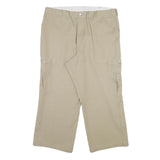 DICKIES Mens Cotton Blend Beige Regular Cargo Trousers W40 L25 Workwear Zip