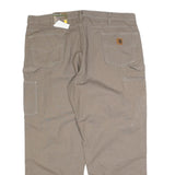CARHARTT Mens Cotton Blend Loose Khaki Trousers W42 L30 Workwear Zip Closure