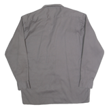 DICKIES Mens Grey Workwear Shirt M Cotton Blend Button-Up Pockets