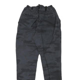 Mens Cotton Blend Black Camouflage Slim Tapered Trousers W24 L30 Casual Stylish