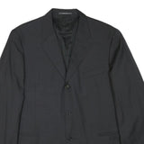 CERRUTI Mens Black Wool Classic Jacket L Woven Button Formal Blazer