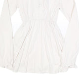 WOOLRICH Womens White Cotton Blend Day Dress Plain Long Sleeve M Button Detail