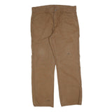 DICKIES Mens Cotton Blend Brown Regular Straight Trousers W36 L32 Workwear Zip