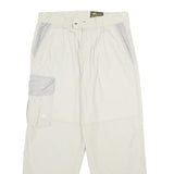 BISON EQUIPMENT Mens White Beige Regular Fit Straight Leg Trousers W32 L30