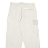 BISON EQUIPMENT Mens White Beige Regular Fit Straight Leg Trousers W32 L30