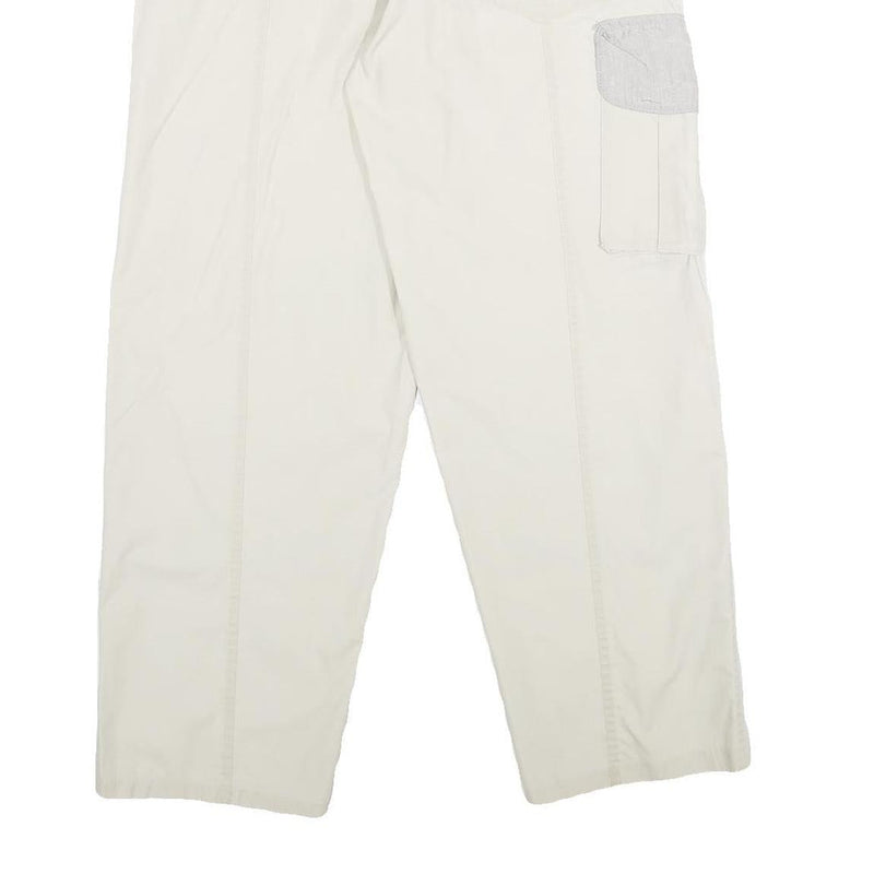 BISON EQUIPMENT Mens White Beige Regular Fit Straight Leg Trousers W32 L30