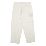 BISON EQUIPMENT Mens White Beige Regular Fit Straight Leg Trousers W32 L30
