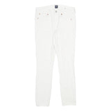 GAP Womens Jeans White Slim Skinny Denim Cotton Blend W24 L28 Pinstripe Zip