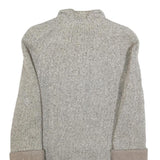 Womens Grey Plain Button Jacket M Woven Classic Long Sleeve Notched Collar