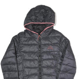 KAPPA Womens Black & Pink Hooded Puffer Jacket M Polyester Blend Zip Casual