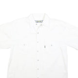UNDERGROUND Mens White Cotton Blend Short Sleeve Shirt L Casual Workwear