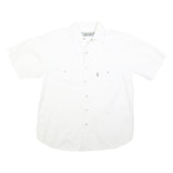 UNDERGROUND Mens White Cotton Blend Short Sleeve Shirt L Casual Workwear