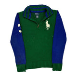 Age 8-9 Polo By Ralph Lauren 1/4 Zip - Medium Blue Cotton