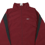 REEBOK Mens Maroon & Black Zip Jacket M Polyester Blend Sports Casual
