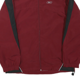 REEBOK Mens Maroon & Black Zip Jacket M Polyester Blend Sports Casual