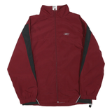 REEBOK Mens Maroon & Black Zip Jacket M Polyester Blend Sports Casual