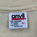 North Carolina Anvil Single Stitch T-Shirt - Large Yellow Cotton