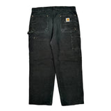 Carhartt Double Knee Carpenter Trousers - 38W 30L Black Cotton