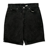 550 White Tab Levis Denim Shorts - 34W 11L Black Cotton