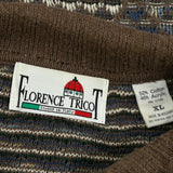 Florence Tricot Argyle Sweater - XL Cream Cotton Blend