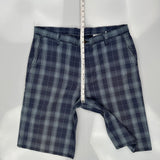 Dickies Checked Shorts - 36W 11L Blue Cotton