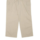 SEA BARRIER Mens Relaxed Beige Cotton Blend Zip Cargo Trousers W33 L30