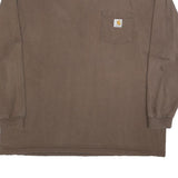 CARHARTT Mens Brown XL Long Sleeve Crew Neck Pocket Graphic Print Cotton Blend