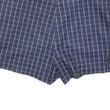 FILA Womens Blue & White Checked Casual Shorts L W36 Zip Pockets Relaxed Fit