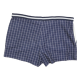 FILA Womens Blue & White Checked Casual Shorts L W36 Zip Pockets Relaxed Fit