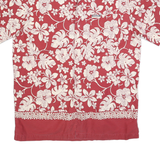 CHAPS RALPH LAUREN Mens Red & Cream Floral Hawaiian Shirt S Cotton Casual Short