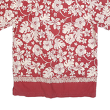 CHAPS RALPH LAUREN Mens Red & Cream Floral Hawaiian Shirt S Cotton Casual Short