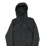 JACK WOLFSKIN Womens Black Outdoor Jacket M Polyester Blend Quilted Hooded Zip