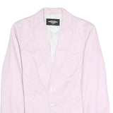 DSQUARED2 Womens Pink Button Jacket S Polyester Blend Tailored Plain Elegant