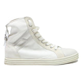 HOGAN High Top Womens White Leather Trainers UK 4.5 Stylish Zip Back