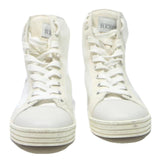 HOGAN High Top Womens White Leather Trainers UK 4.5 Stylish Zip Back