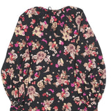 KATE SPADE Womens Black Floral Day Polyester Blend Mini Dress XS Tie Neck