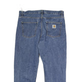 CARHARTT Mens Regular Fit Blue Denim Jeans Button W38 L29 Durable Casual
